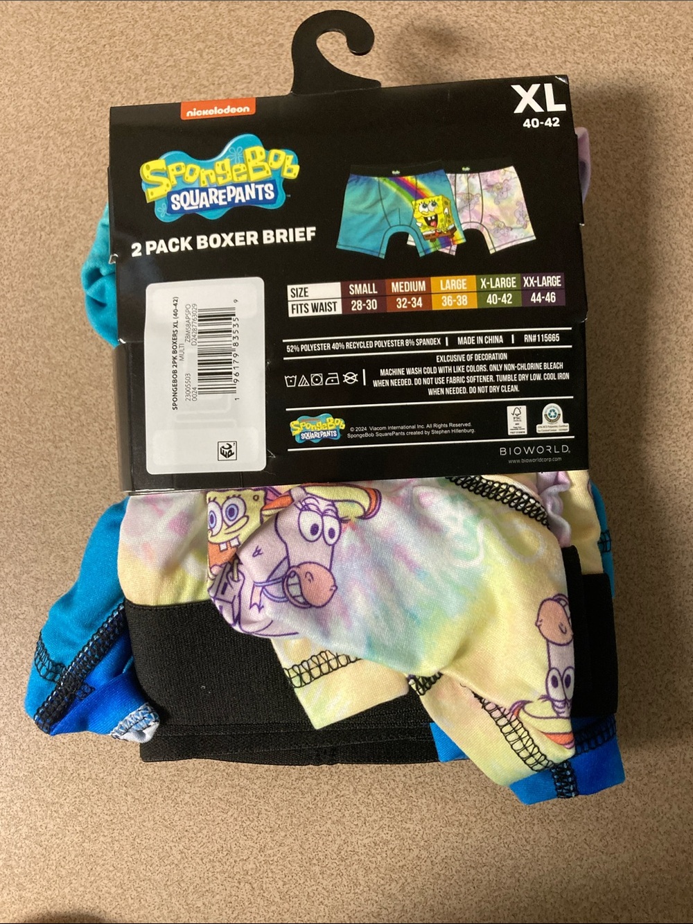 SpongeBob Squarepants Turquoise Boxer Briefs 2-Pack - Picture 5 of 5